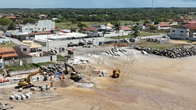 Obras são iniciadas para conter erosão em praia de Conceição da Barra