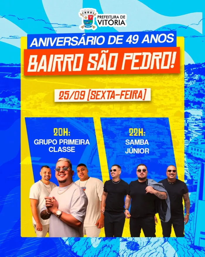 São Pedro comemora 49 anos com dois dias de shows gratuitos em Vitória