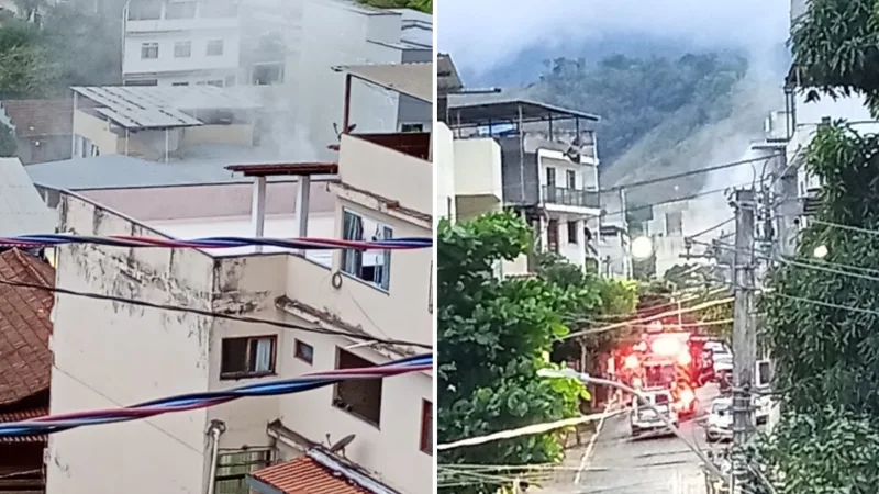 Um incêndio atingiu um apartamento no segundo andar de um prédio no Centro de Castelo