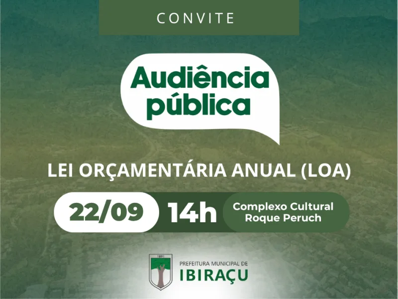 Ibiraçu convoca audiência pública para discutir orçamento municipal
