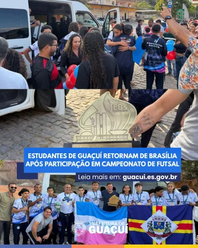 Estudantes de Guaçuí retornam de campeonato brasileiro de futsal