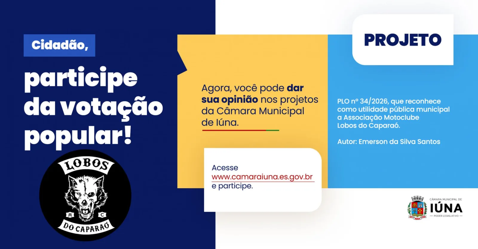 Câmara de Iúna abre consulta sobre reconhecimento de motoclube