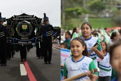 Escolas da Serra levam música e casacas ao desfile cívico em Vitória