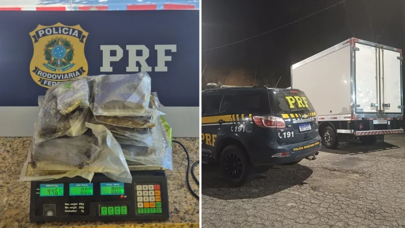 PRF flagra motorista com 4 kg de haxixe e outro com caminhão clonado no Sul do ES