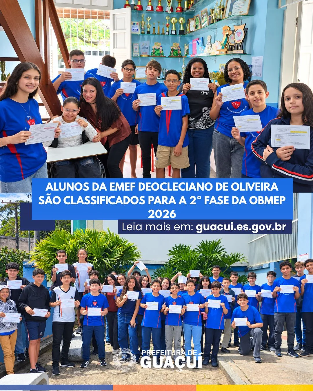 Alunos de escola municipal de Guaçuí avançam à segunda fase da OBMEP