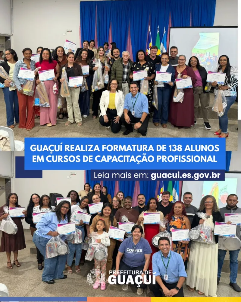 Guaçuí forma 138 alunos em cursos de capacitação profissional